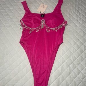 SHEIN hot pink bodysuit